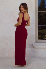 Exotic Soirée Maxi Dress Wine
