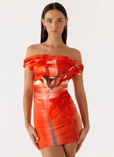 Moka Mini Dress - Fire Petal