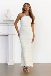 Dream Girl Energy Crisscross Back Maxi Dress Cream