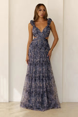 Whisper Lane Maxi Dress Slate Blue